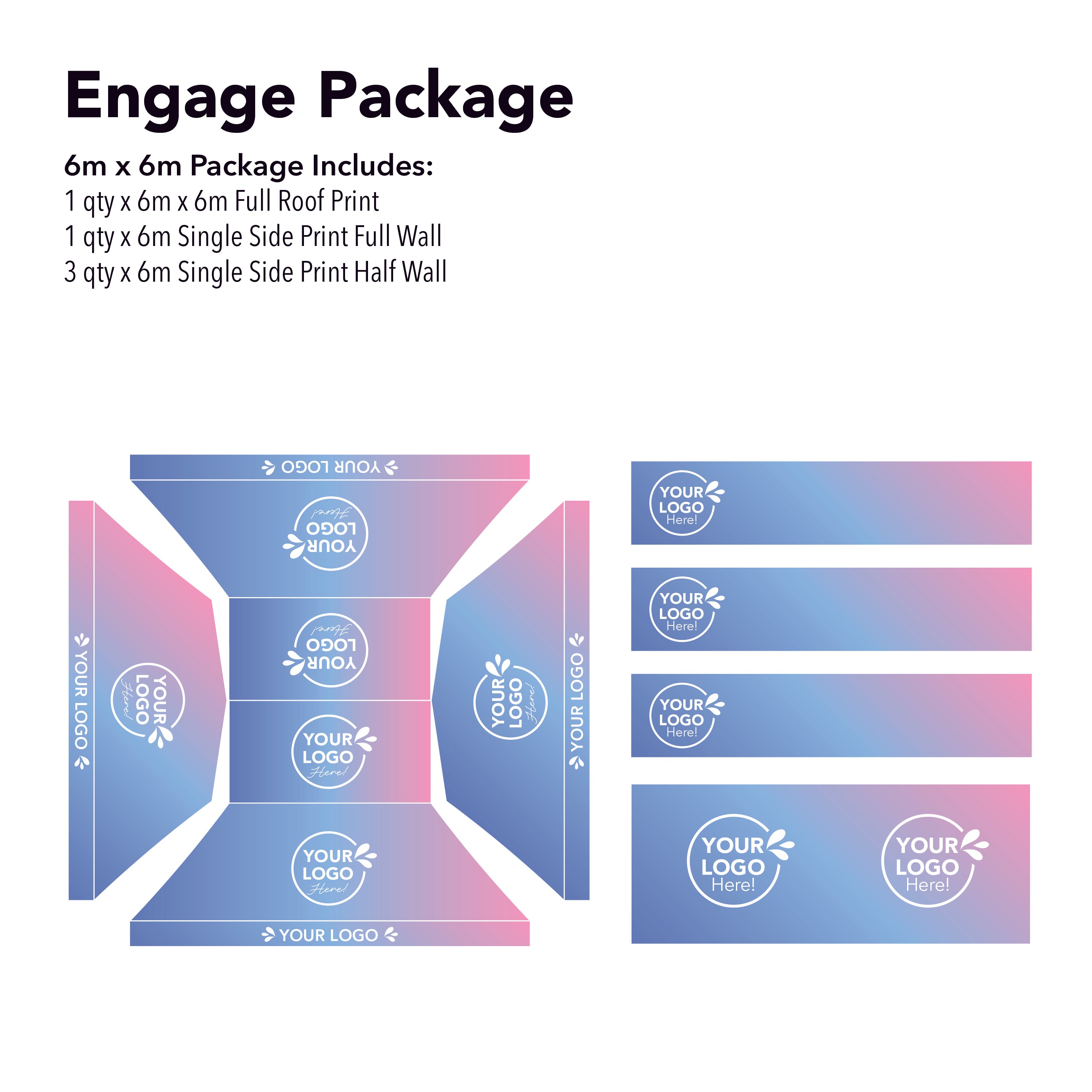 6m x 6m Printed Folding Gazebo | Engage Package