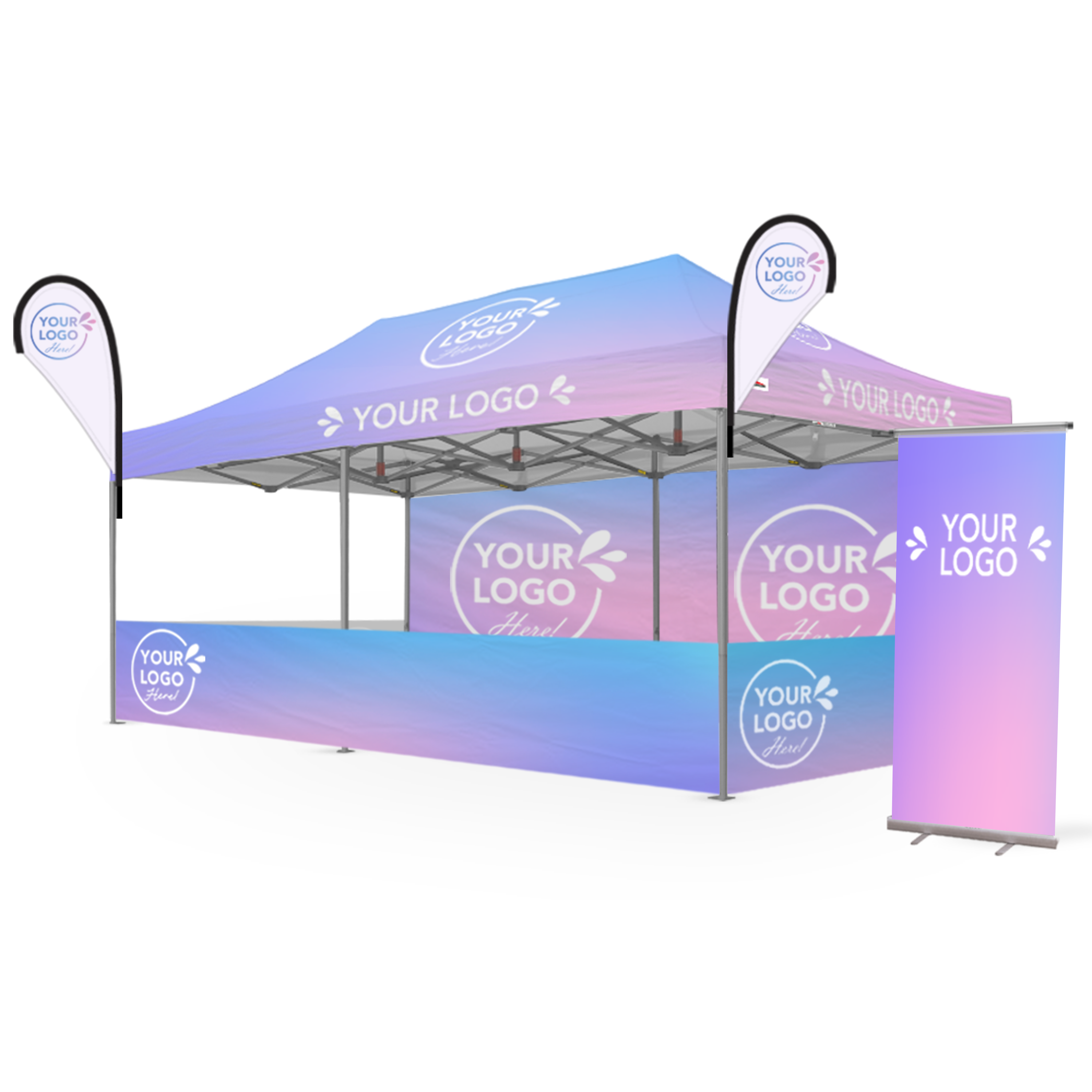 3m x 6m Printed Folding Gazebo | Complete Event Package