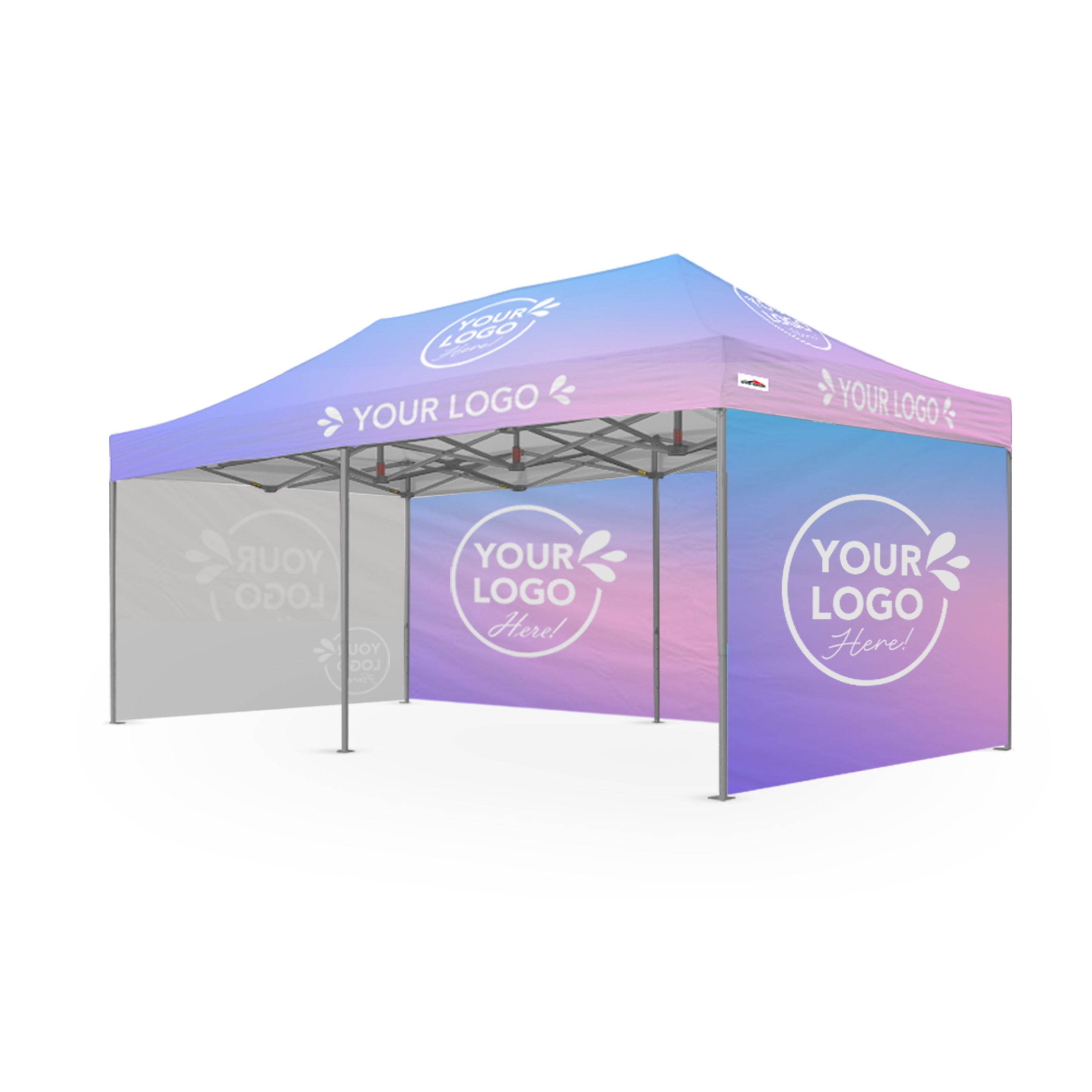 3m x 6m Printed Folding Gazebo | Showcase Wall Package