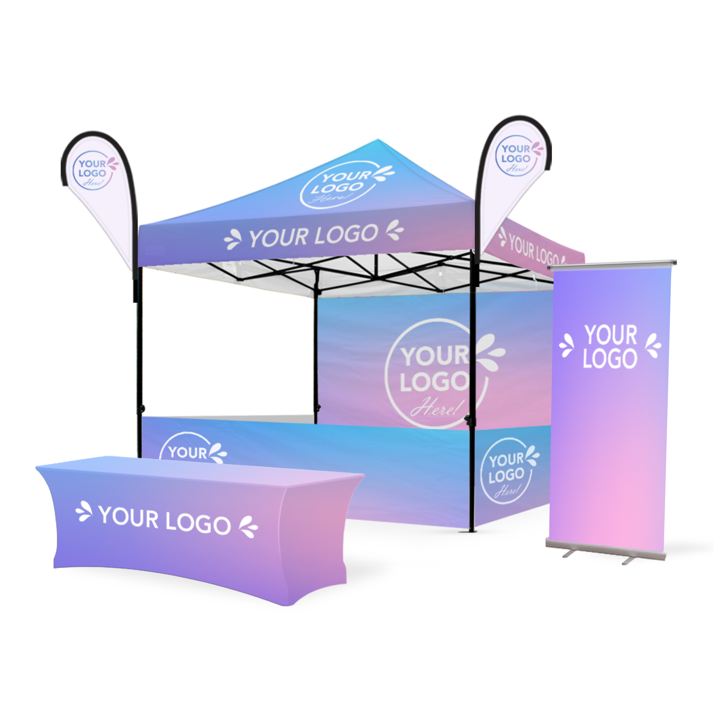 3m x 3m Printed Folding Gazebo | Custom Elite Package