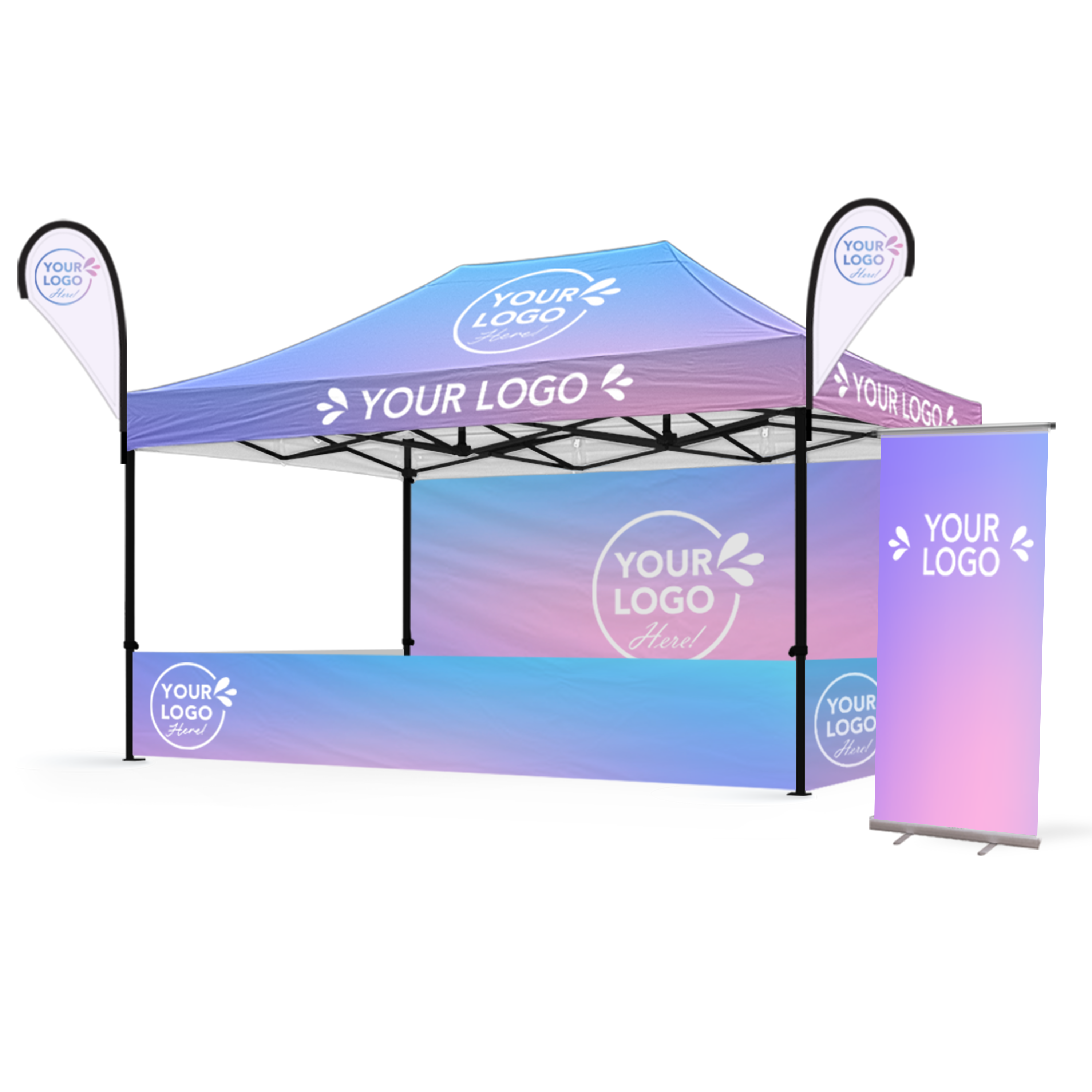 3m x 4.5m Printed Folding Gazebo | Complete Event Package