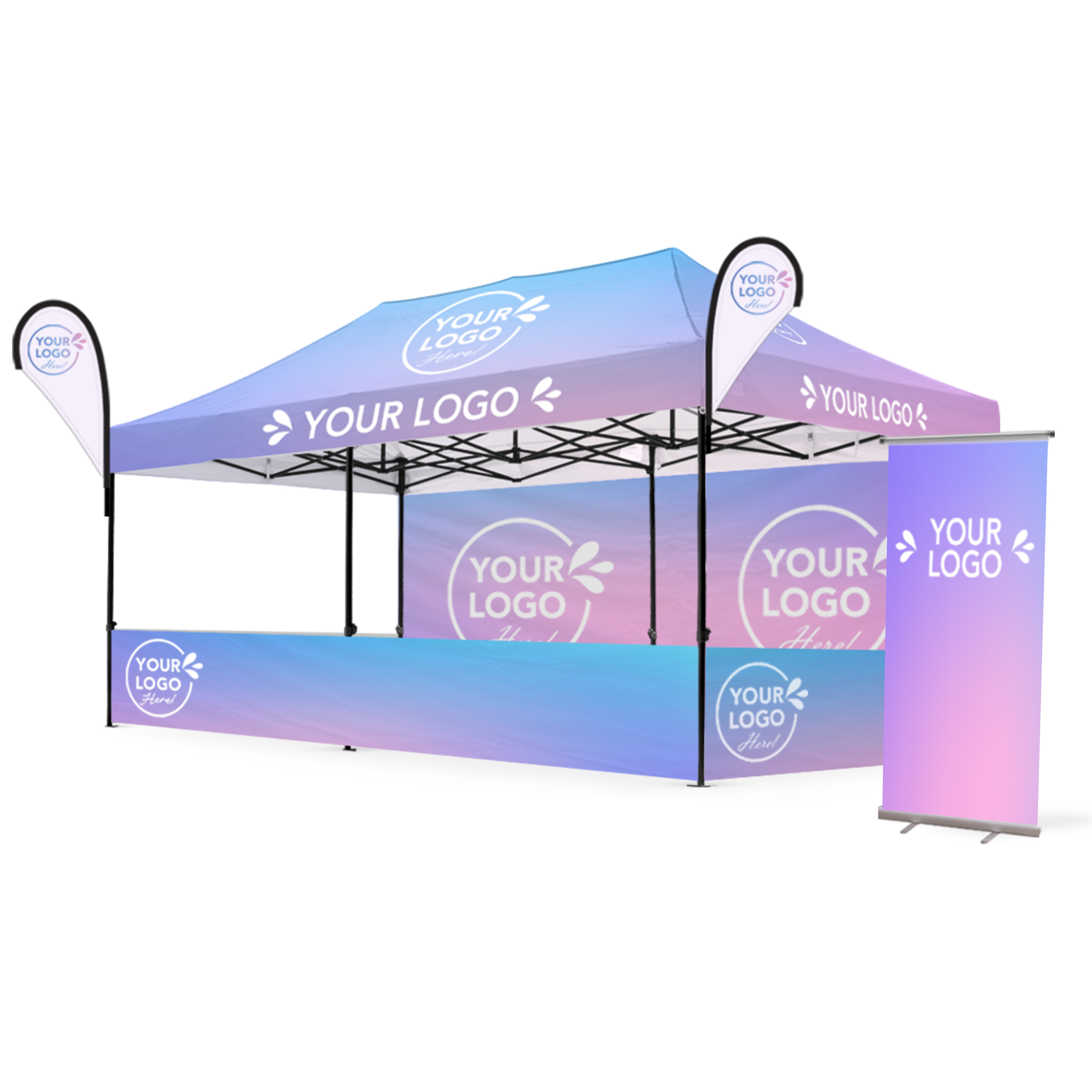 3m x 6m Printed Folding Gazebo | Complete Event Package