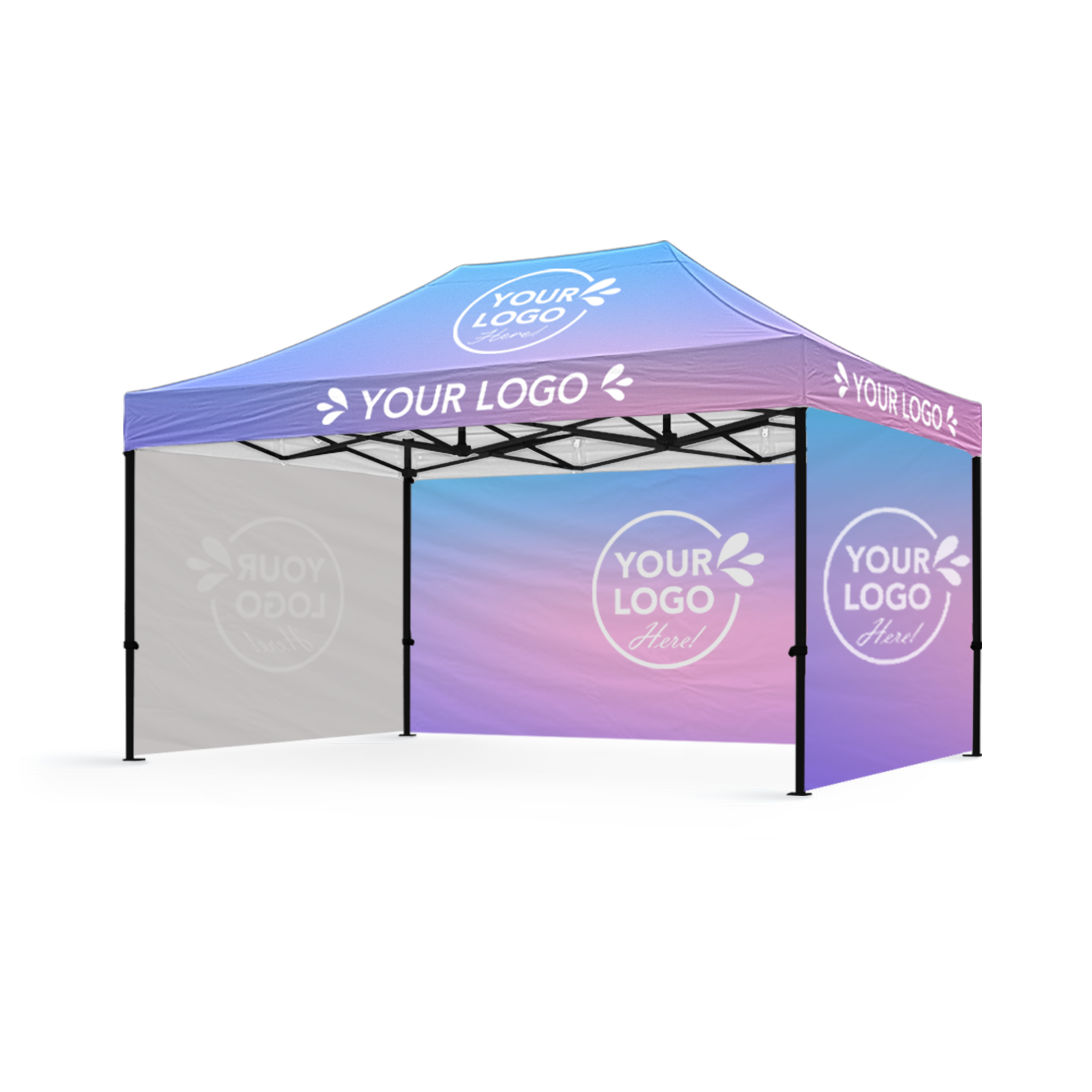 3m x 4.5m Printed Folding Gazebo | Showcase Wall Package