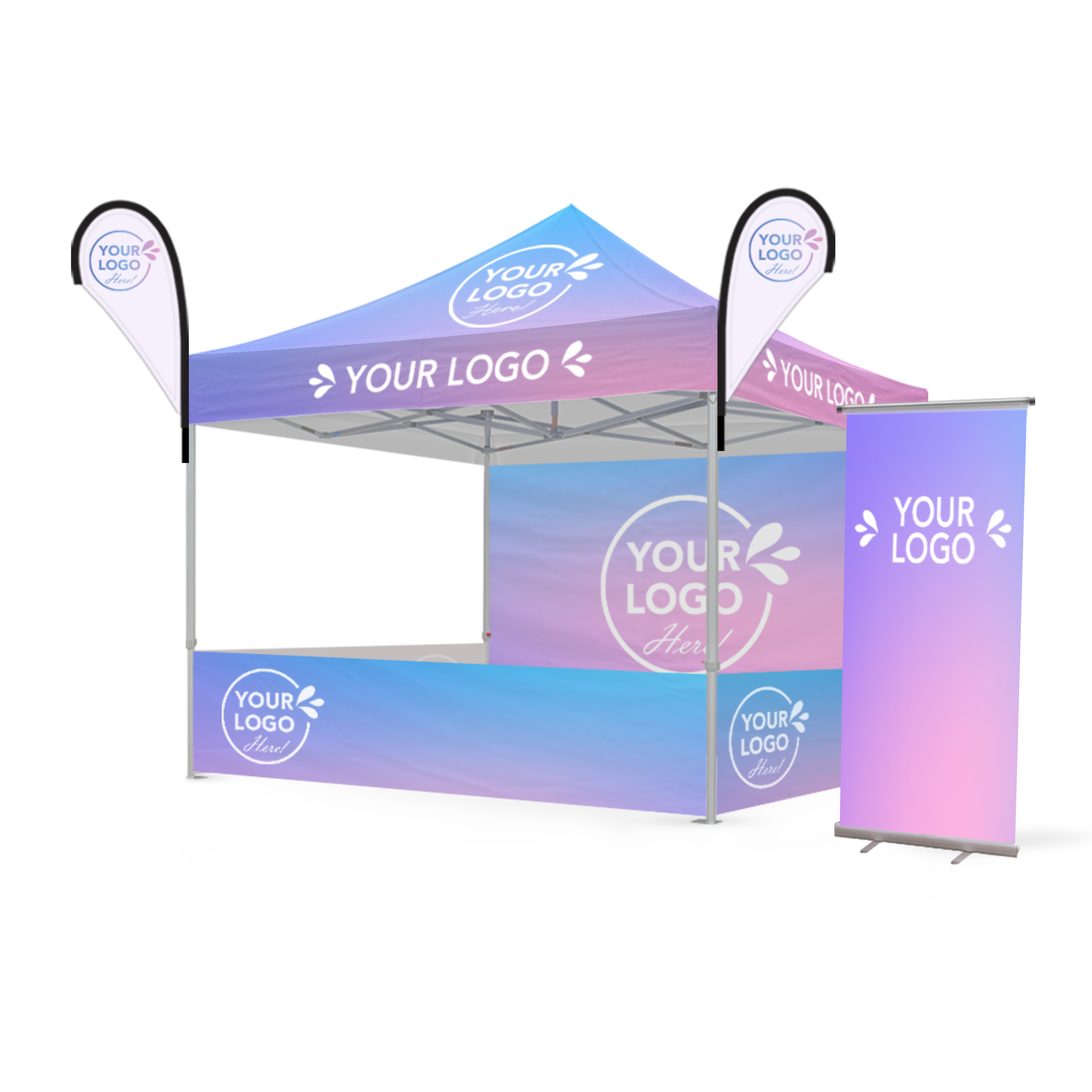 3m x 3m Printed Folding Gazebo | Complete Event Package