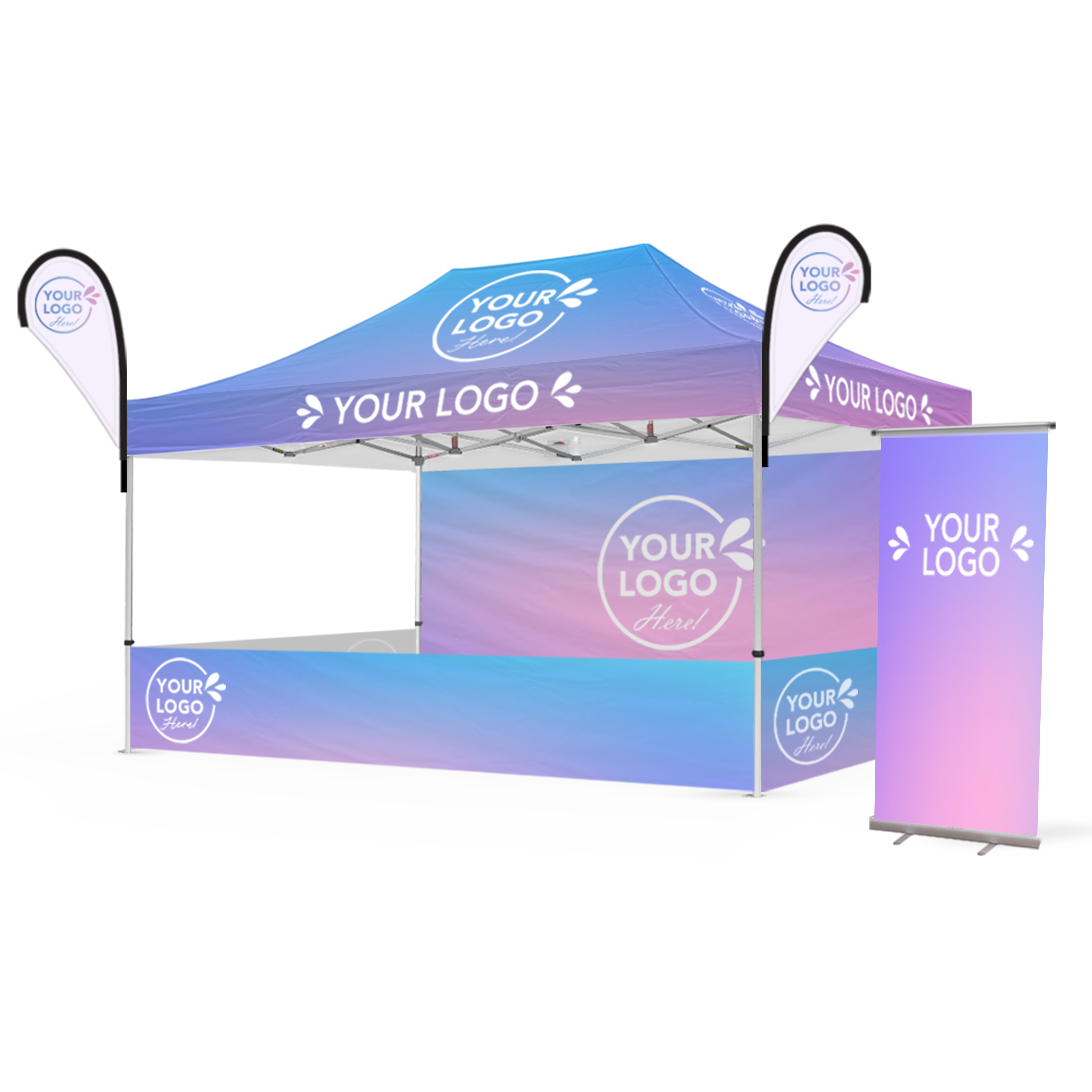 3m x 4.5m Printed Folding Gazebo | Complete Event Package