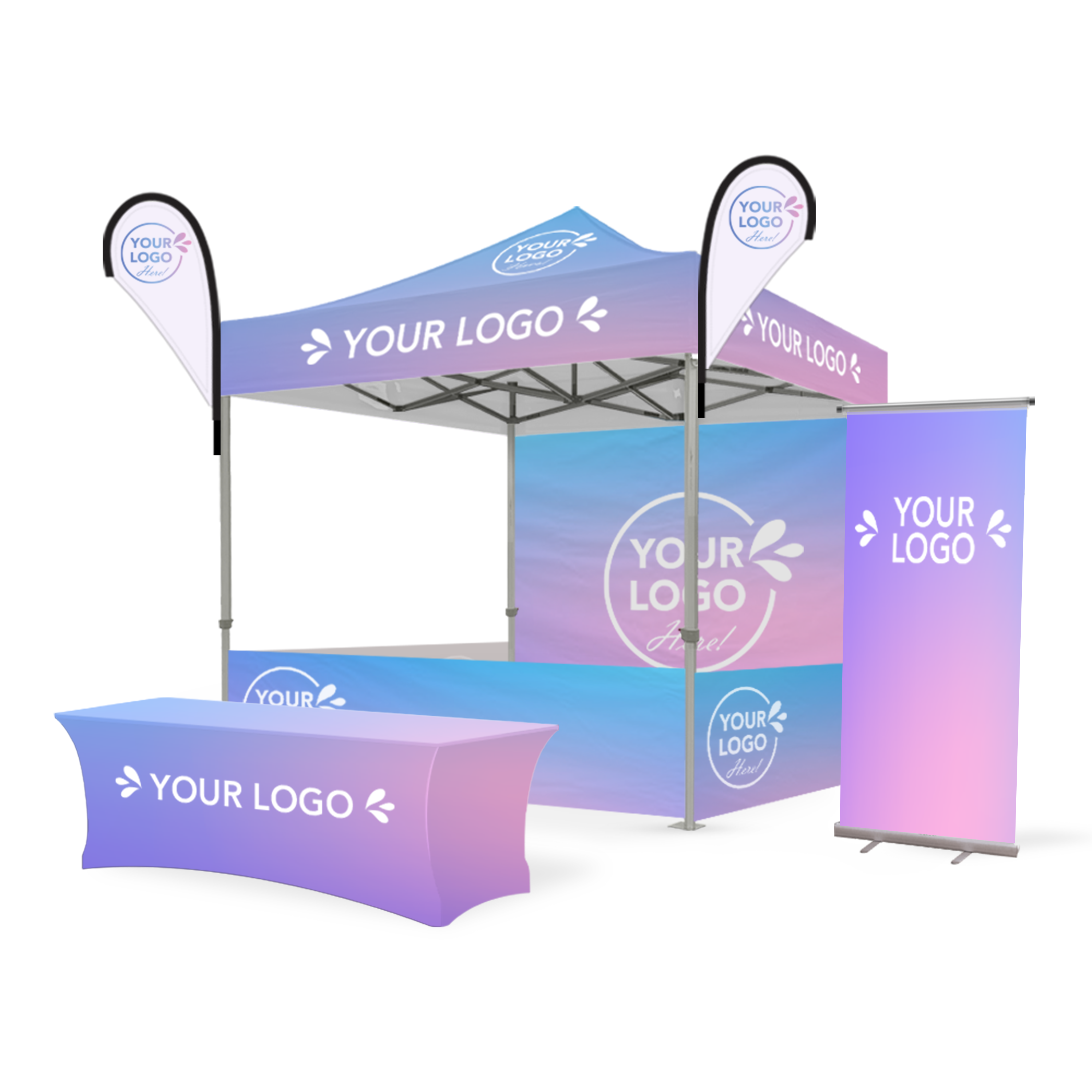 2.4m x 2.4m Printed Folding Gazebo | Custom Elite Package