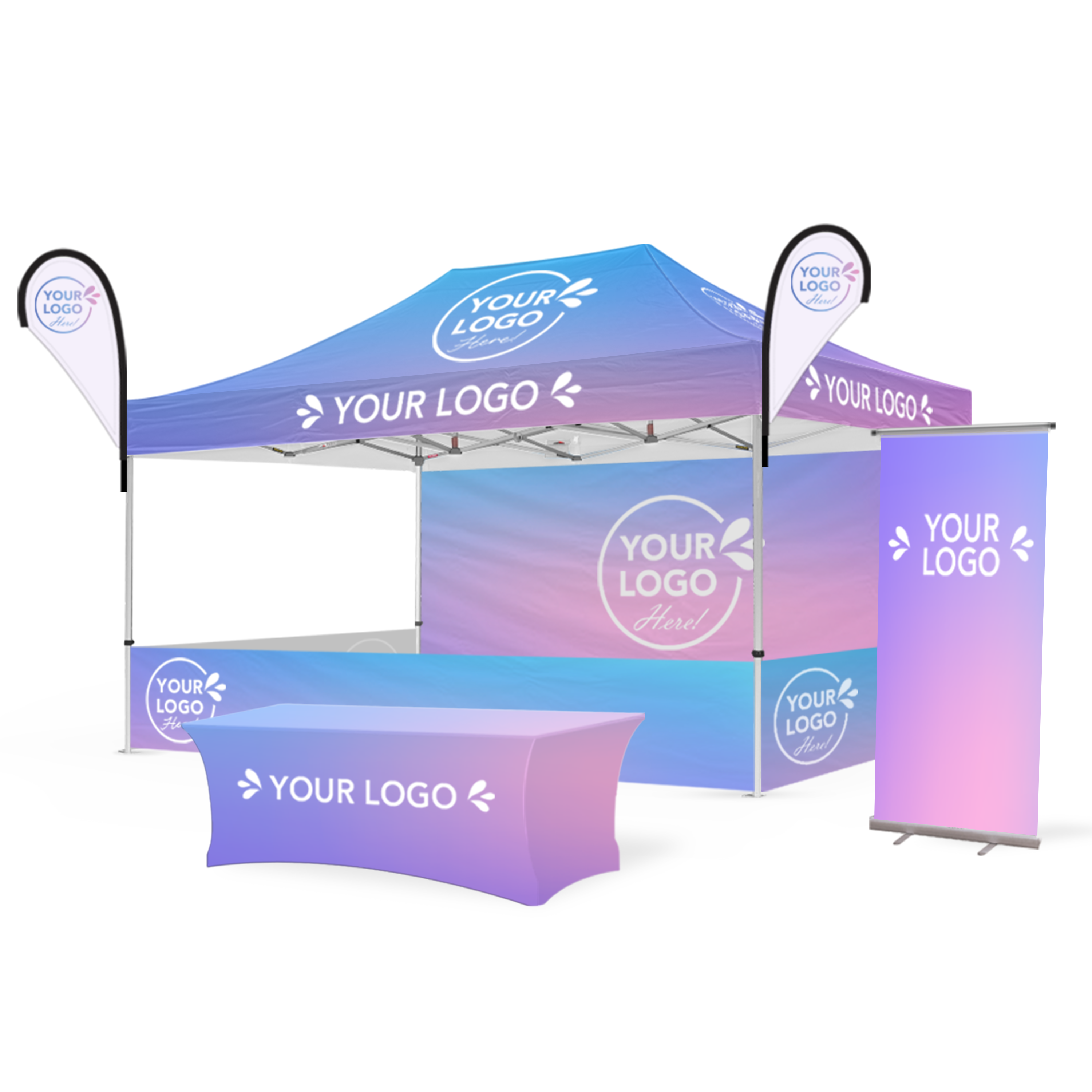 3m x 4.5m Printed Folding Gazebo | Custom Elite Package