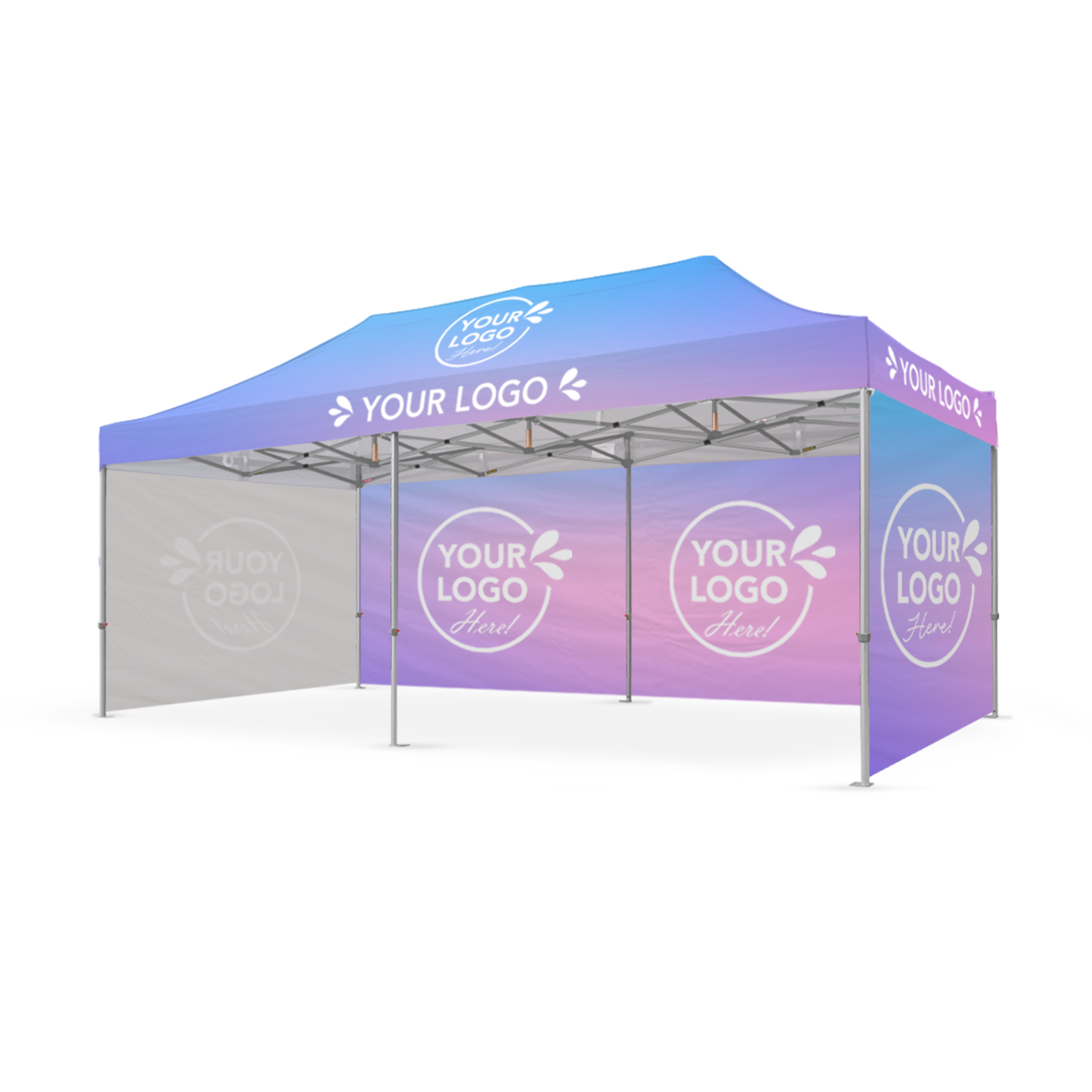 3m x 6m Printed Folding Gazebo | Showcase Wall Package