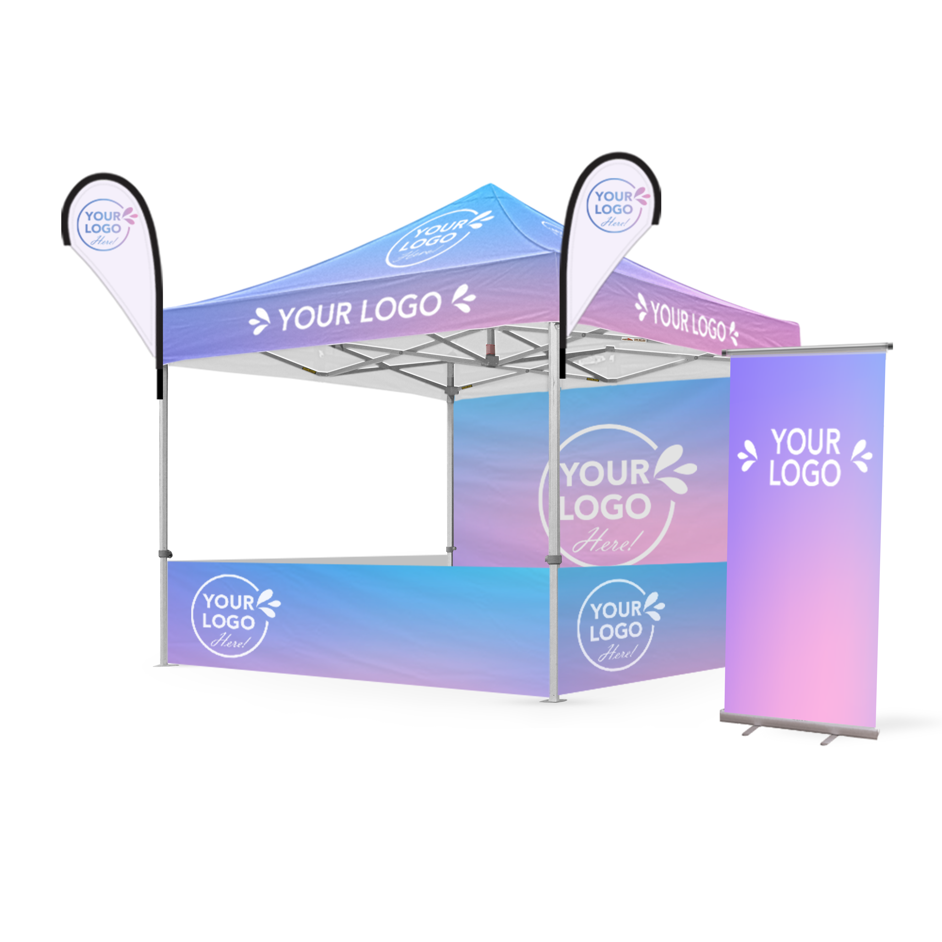 3m x 3m Printed Folding Gazebo | Complete Event Package
