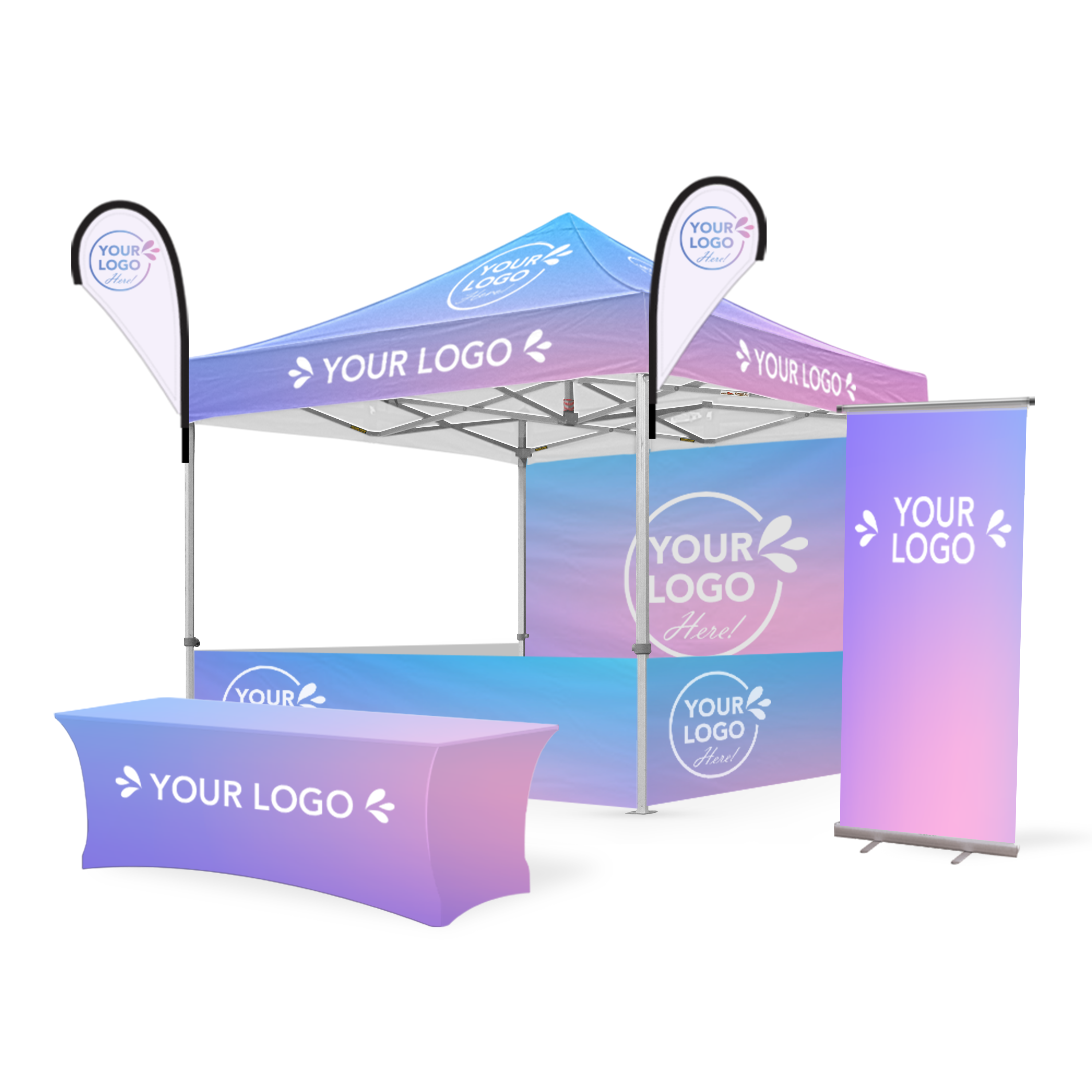 3m x 3m Printed Folding Gazebo | Custom Elite Package