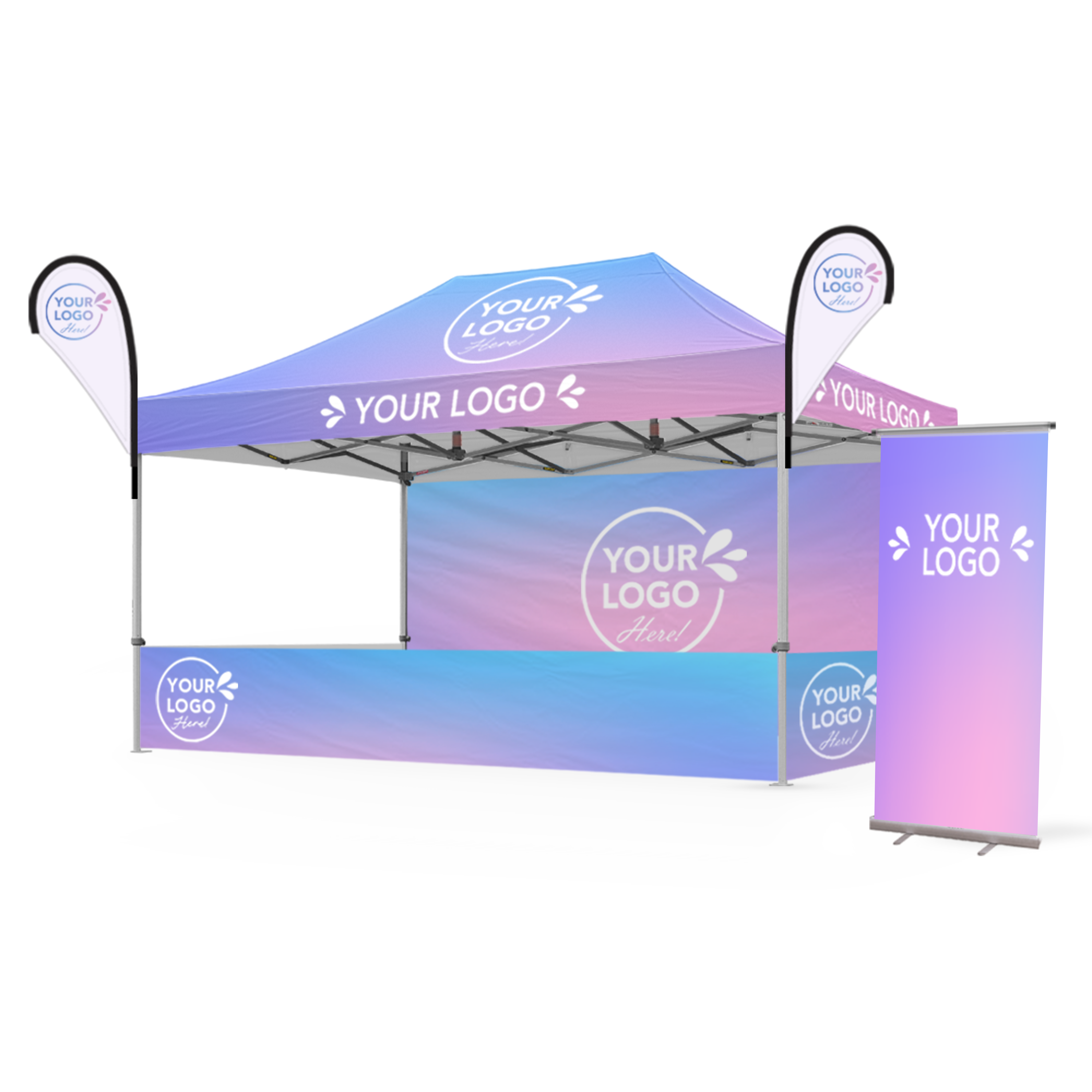 3m x 4.5m Printed Folding Gazebo | Complete Event Package
