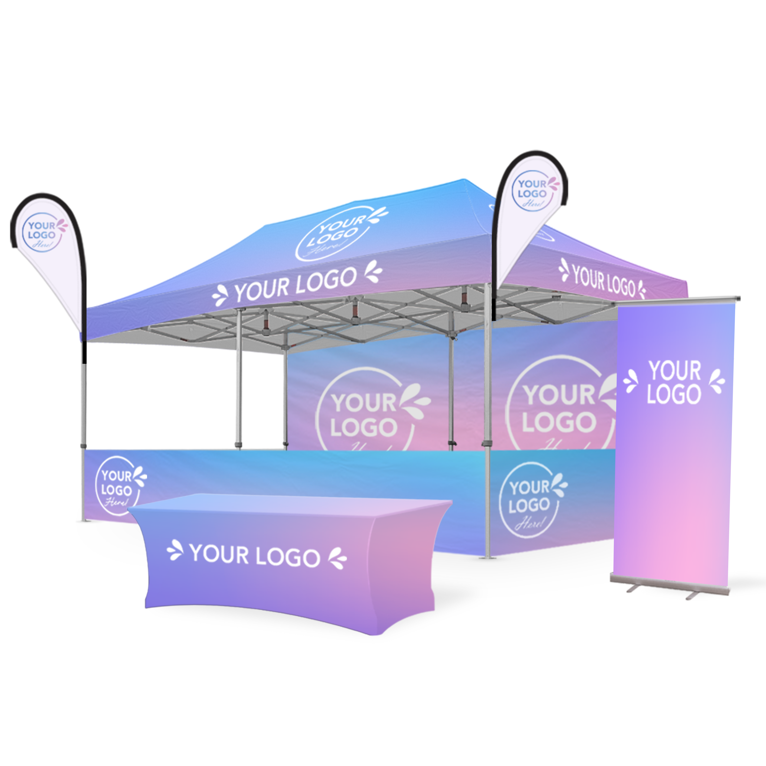 3m x 6m Printed Folding Gazebo | Custom Elite Package