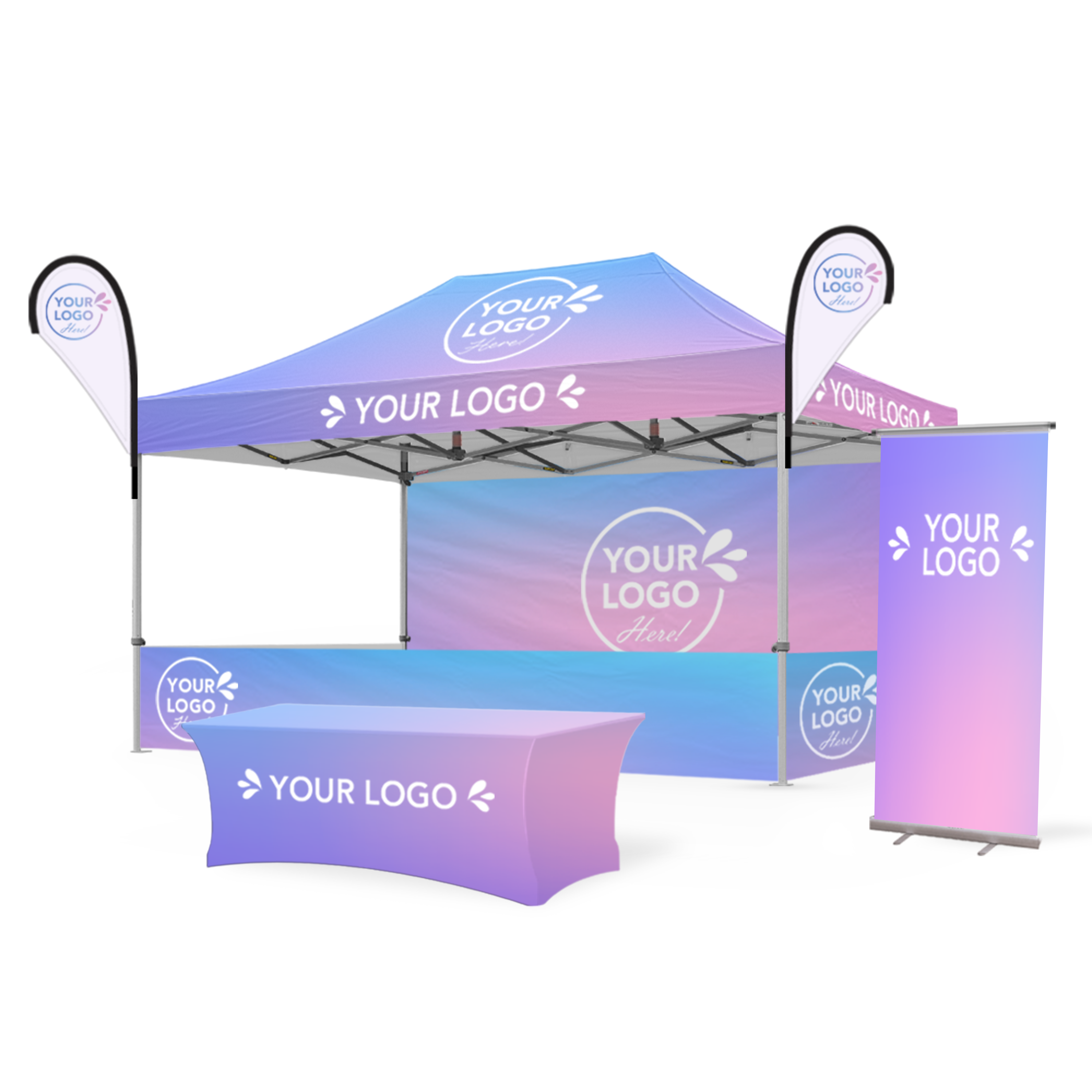 3m x 4.5m Printed Folding Gazebo | Custom Elite Package