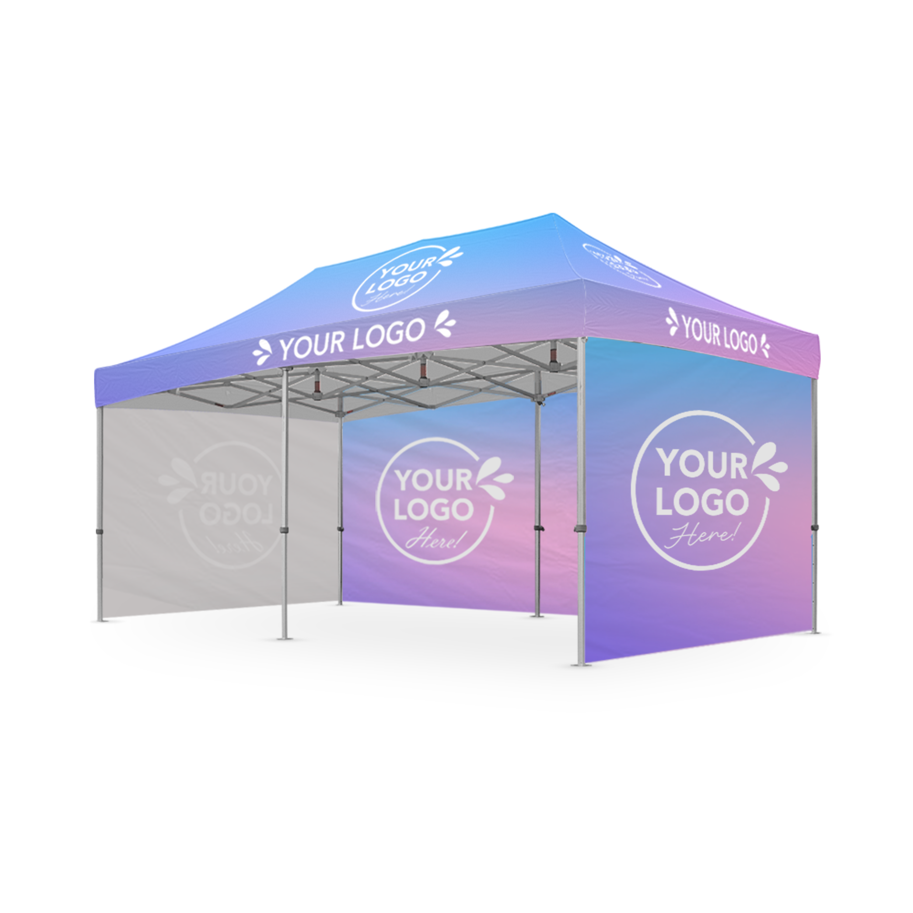 3m x 6m Printed Folding Gazebo | Showcase Wall Package