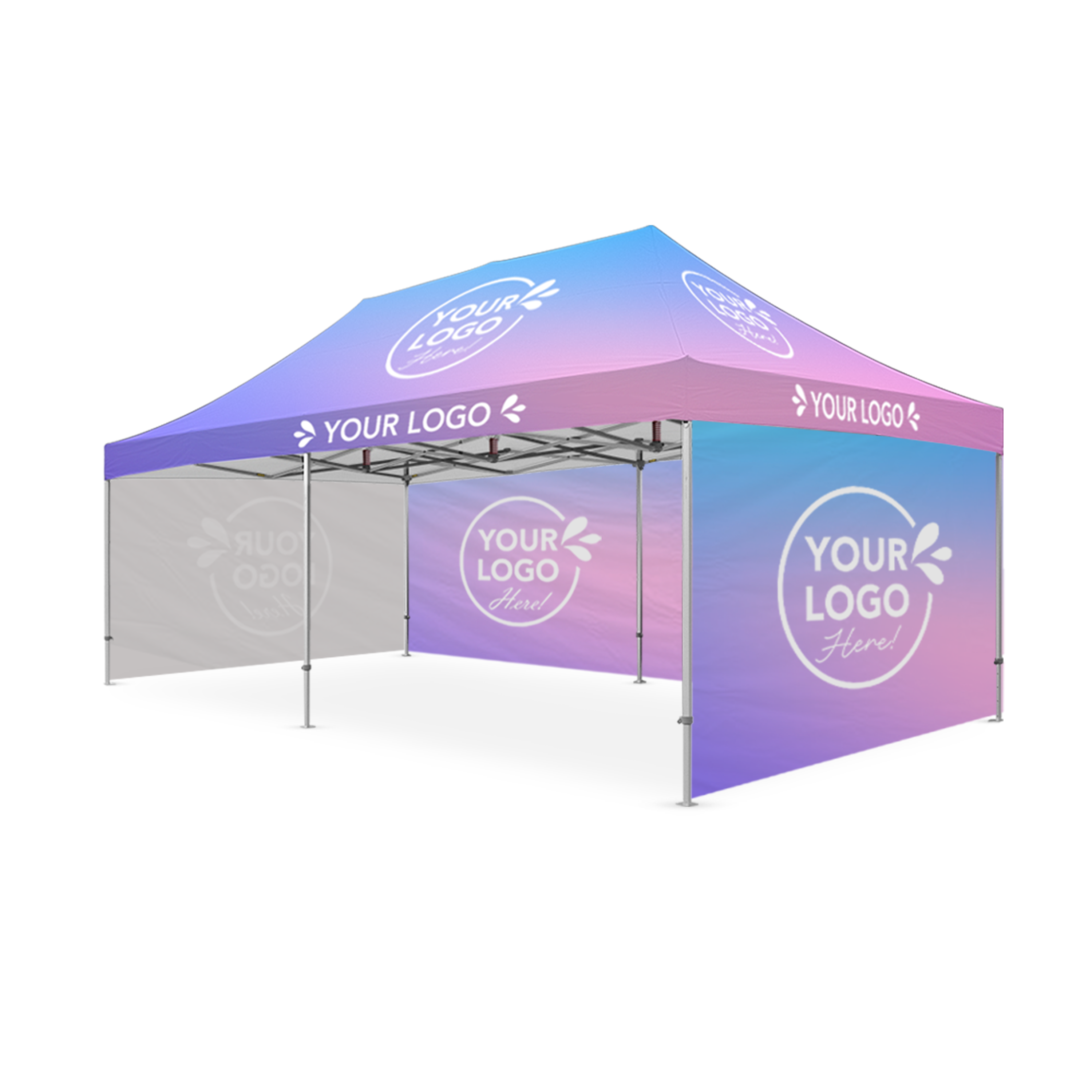 4m x 8m Printed Folding Gazebo | Showcase Wall Package