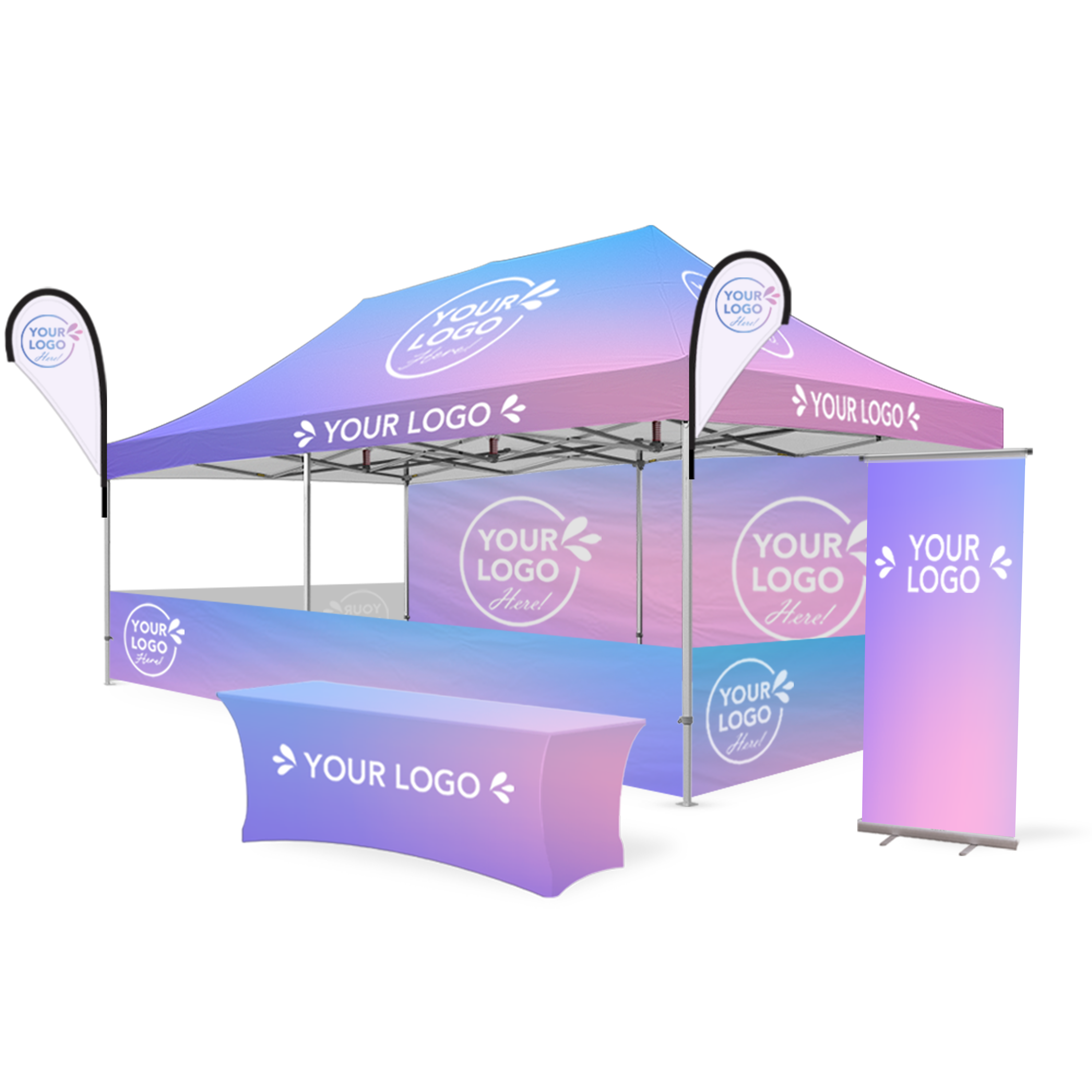 4m x 8m Printed Folding Gazebo | Custom Elite Package