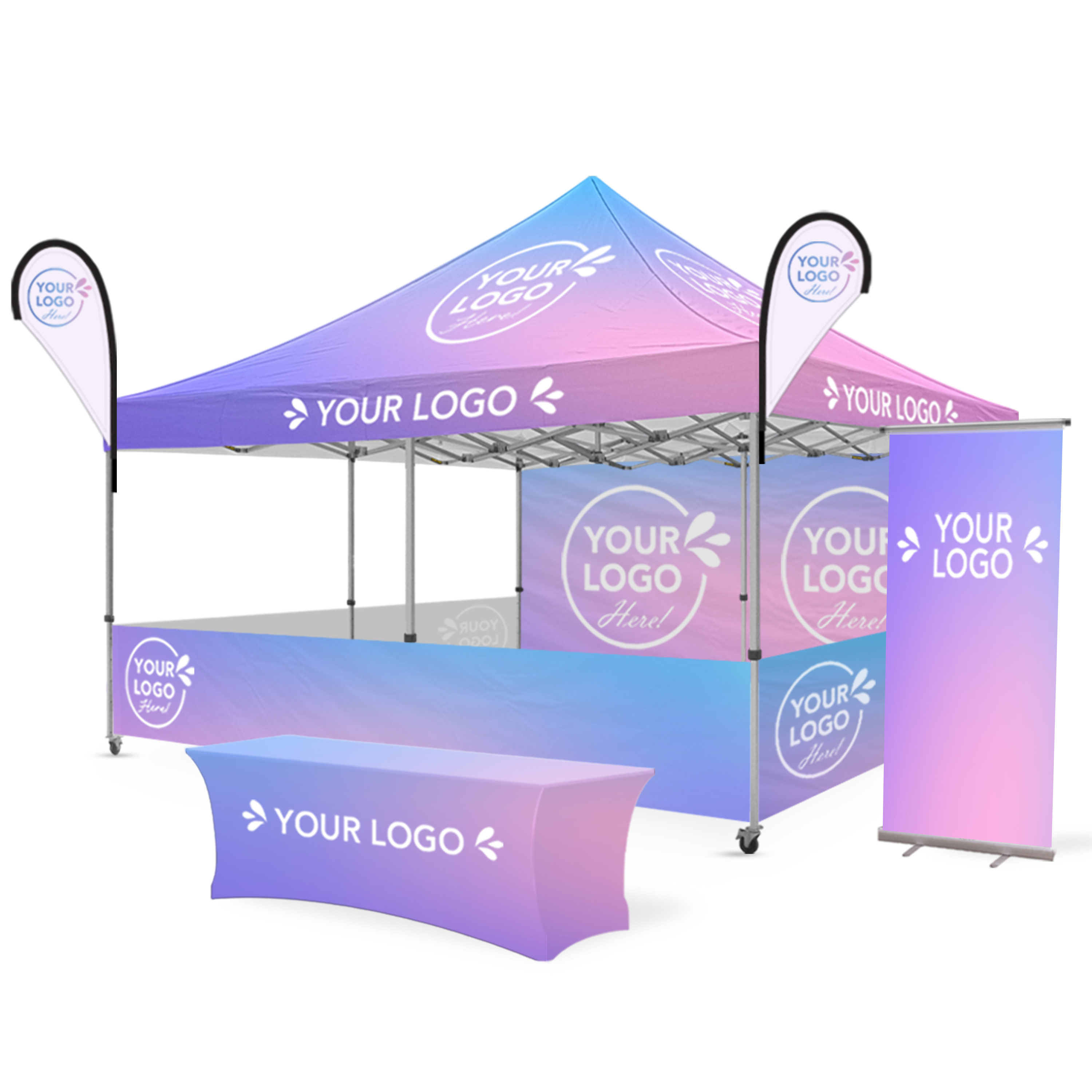 5m x 5m Printed Folding Gazebo | Custom Elite Package