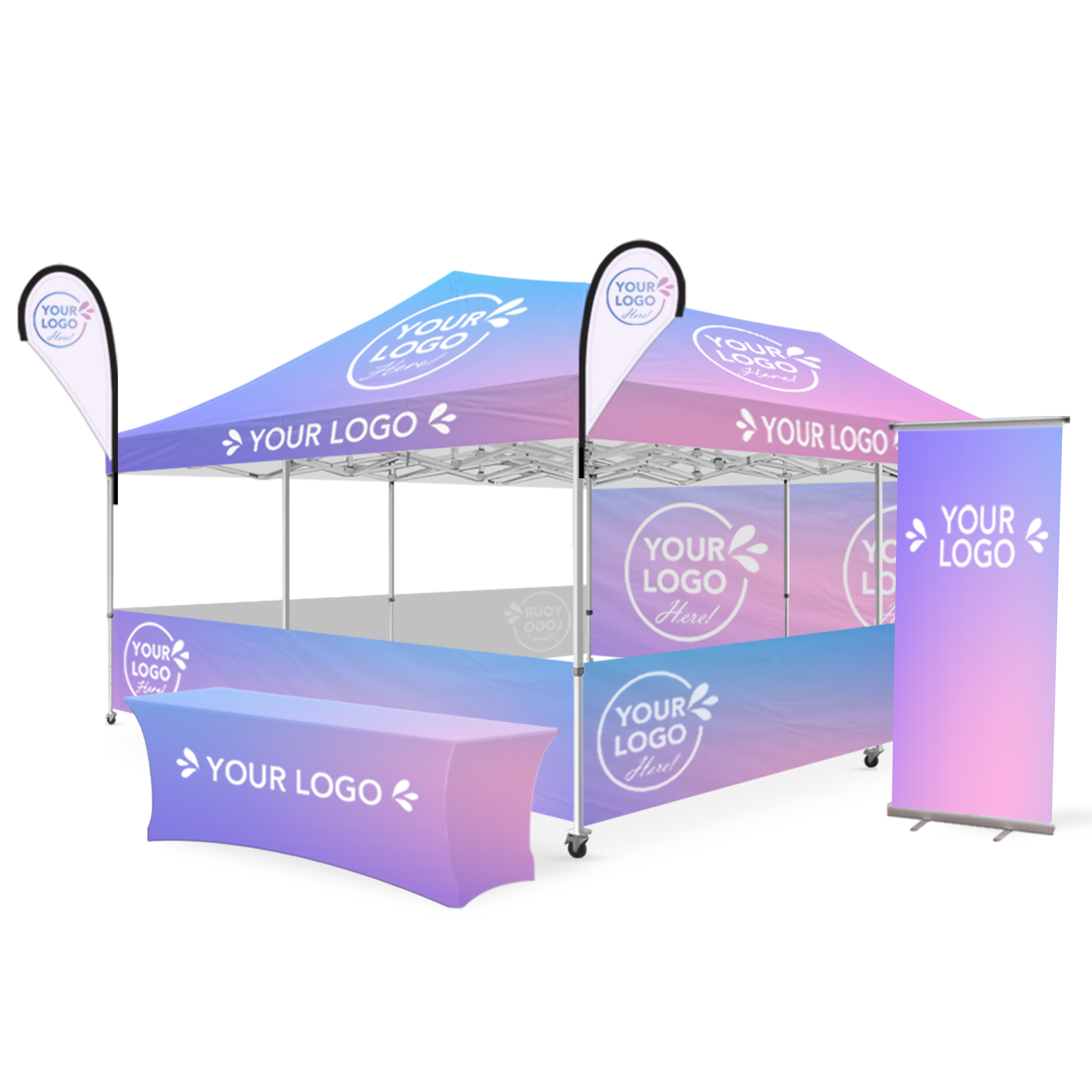 6m x 6m Printed Folding Gazebo | Custom Elite Package