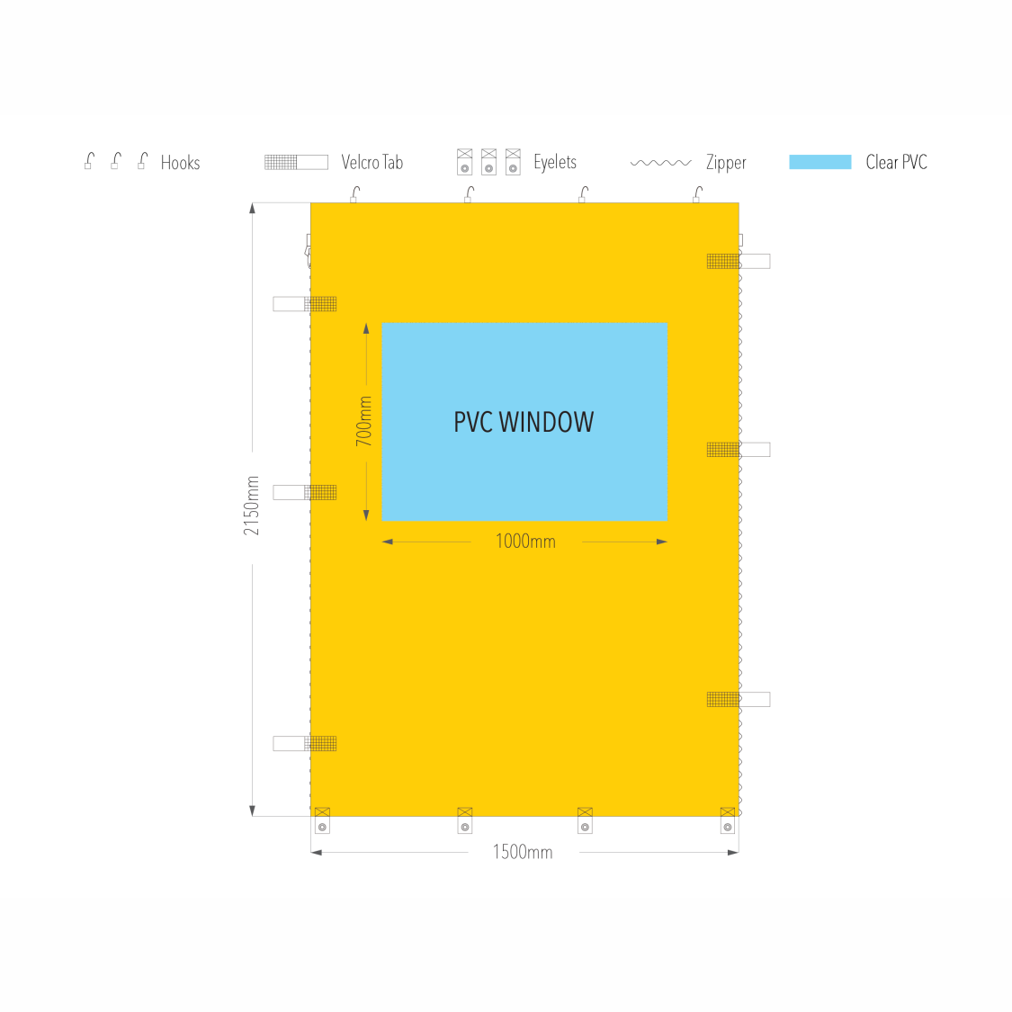 1.5m Gazebo PVC Window Wall | Marquee Accessory
