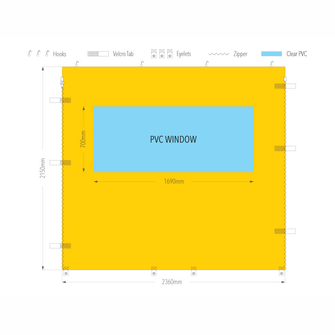 2.4m Gazebo PVC Window Wall | Gazebo Accessory