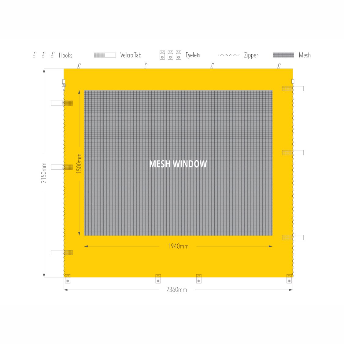 2.4m Gazebo Mesh Window Wall | Gazebo Accessory