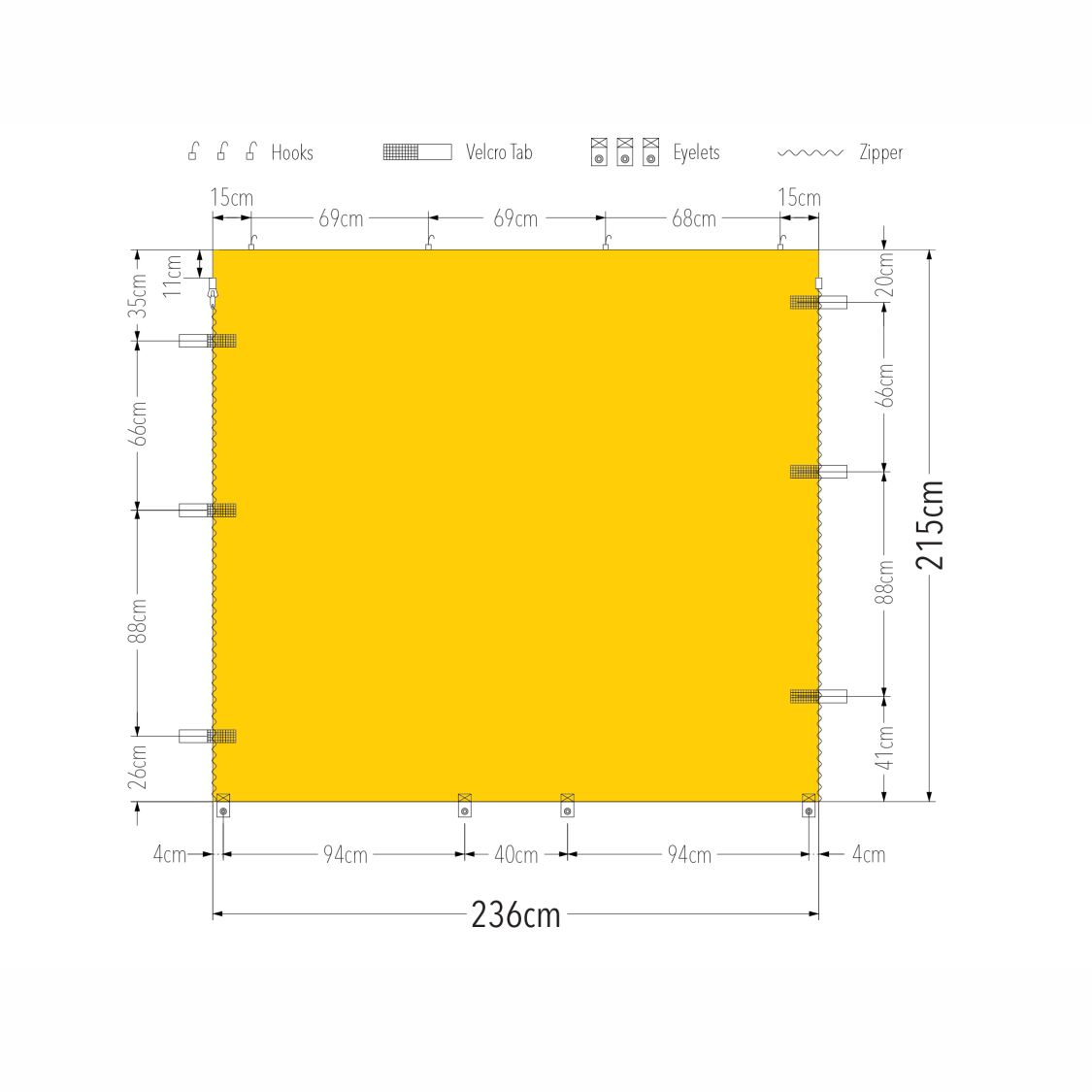 2.4m Gazebo Full Wall | Gazebo Accessory