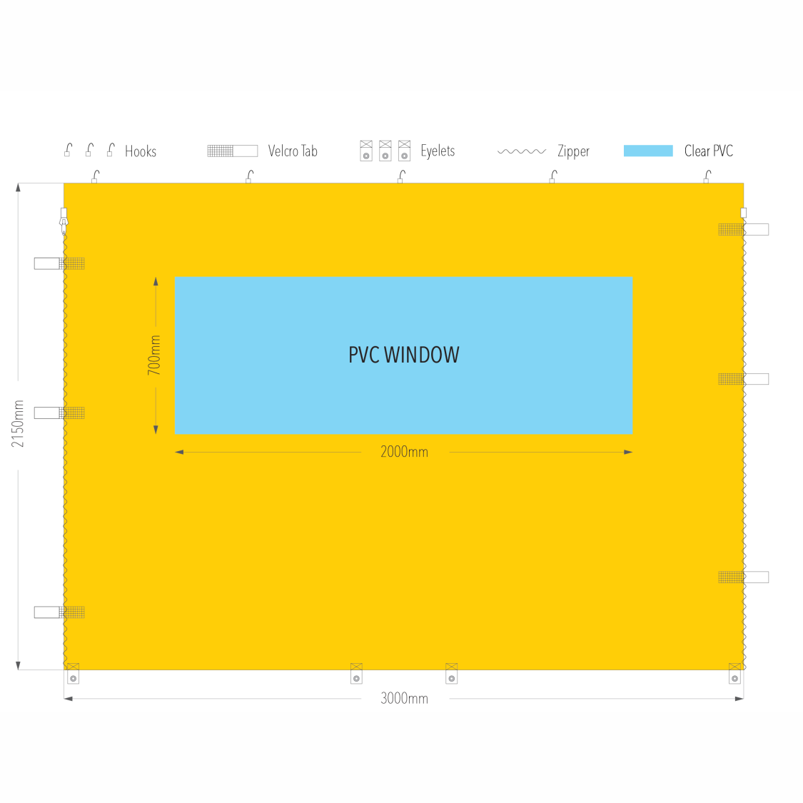 3m Gazebo PVC Window Wall | Gazebo Accessory
