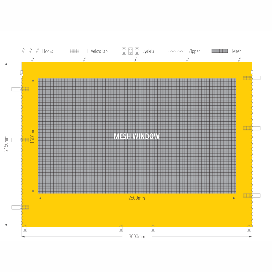 3m Gazebo Mesh Window Wall | Gazebo Accessory