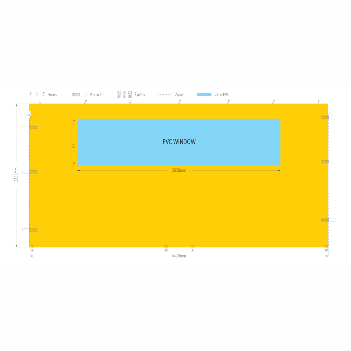 4.5m Gazebo PVC Window Wall | Gazebo Accessory