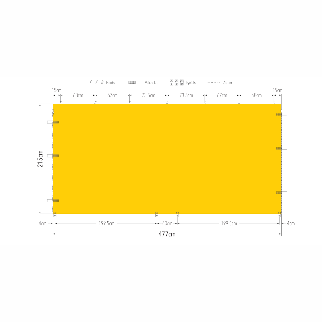 4.5m Gazebo Full Wall | Gazebo Accessory