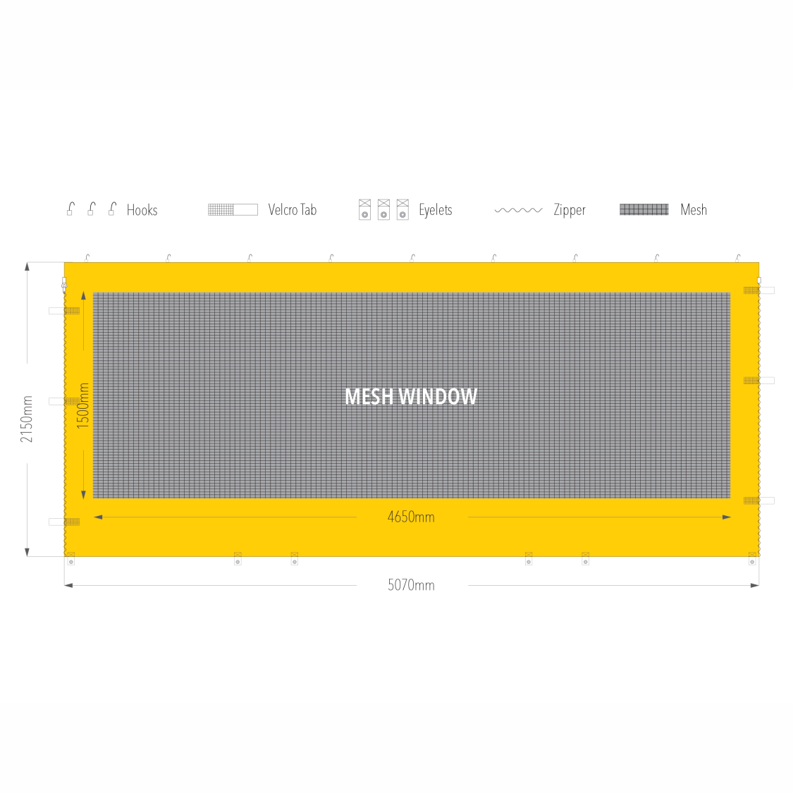 5m Gazebo Mesh Window Wall | Gazebo Accessory