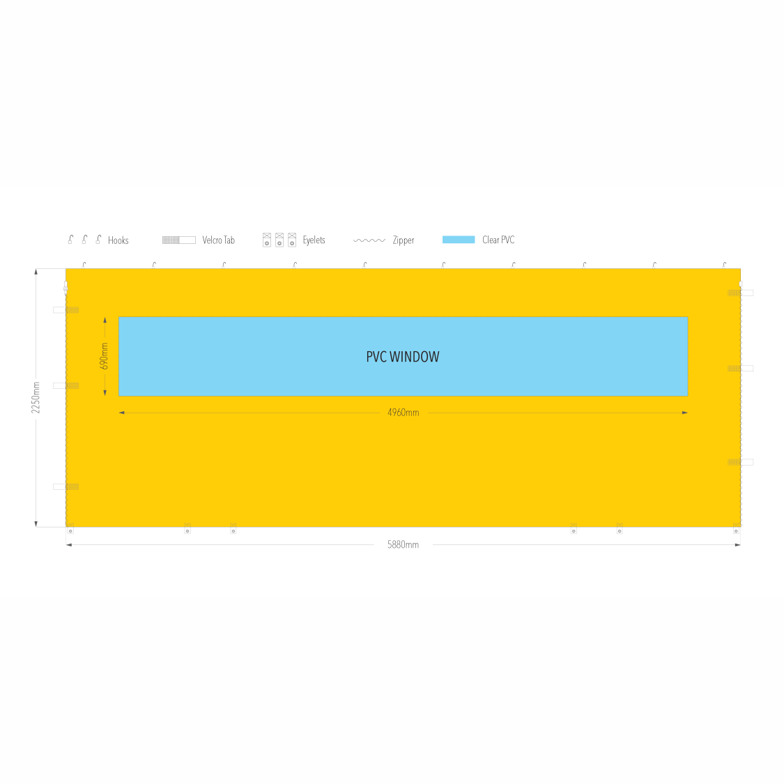 6m TEC Gazebo PVC Window Wall | Gazebo Accessory