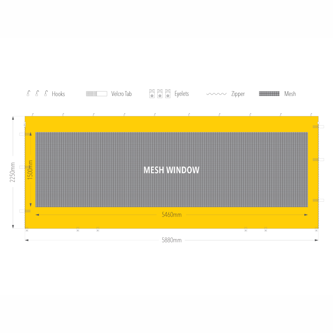 6m TEC Gazebo Mesh Window Wall | Gazebo Accessory