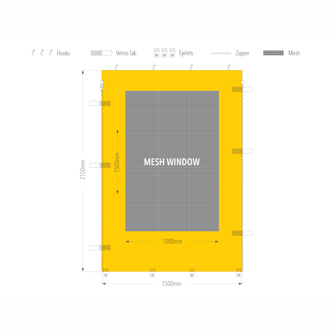 1.5m Gazebo Mesh Window Wall | Gazebo Accessory