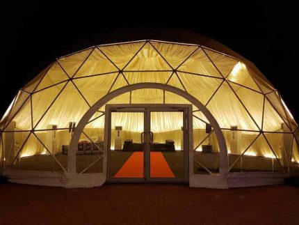 Dome tent with door