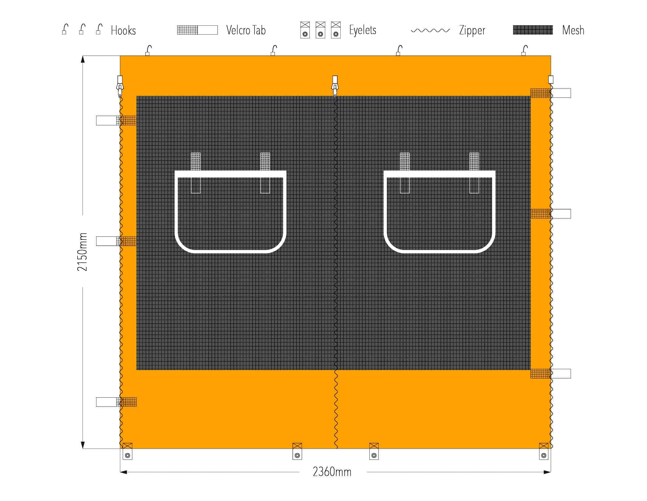 2.4m service window wall